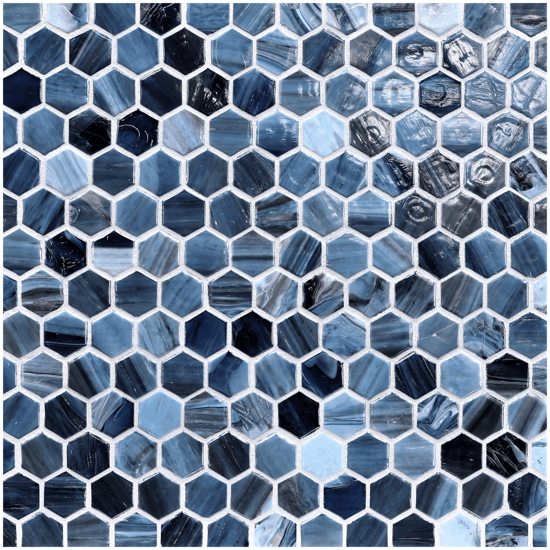 AGATE: Portofino 1" Hexagonal Field Mosaic (12.37"x12.49" | pearl)