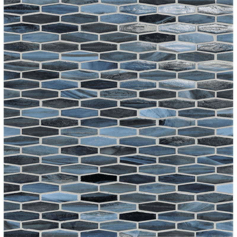 AGATE: Portofino Martini Elongated Hexagon Field Mosaic (11.96"x12.58" | ribbed)