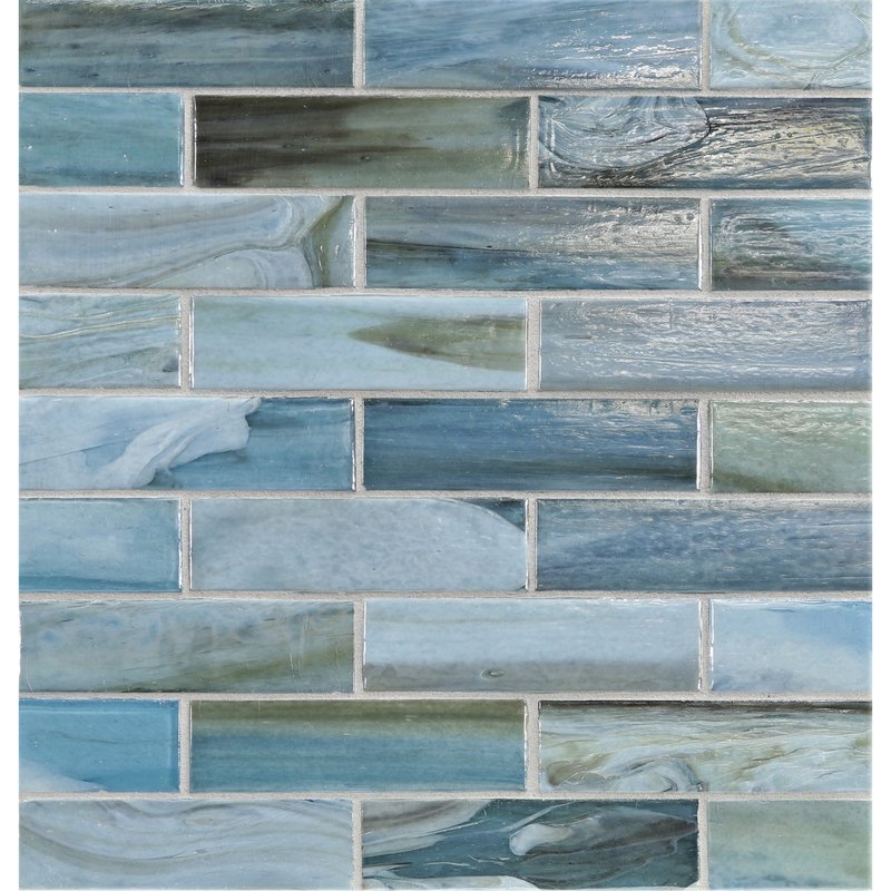AGATE: Rimini 1.25"x5" Staggered Joint Field Mosaic (9.80"x12.83" | pearl)
