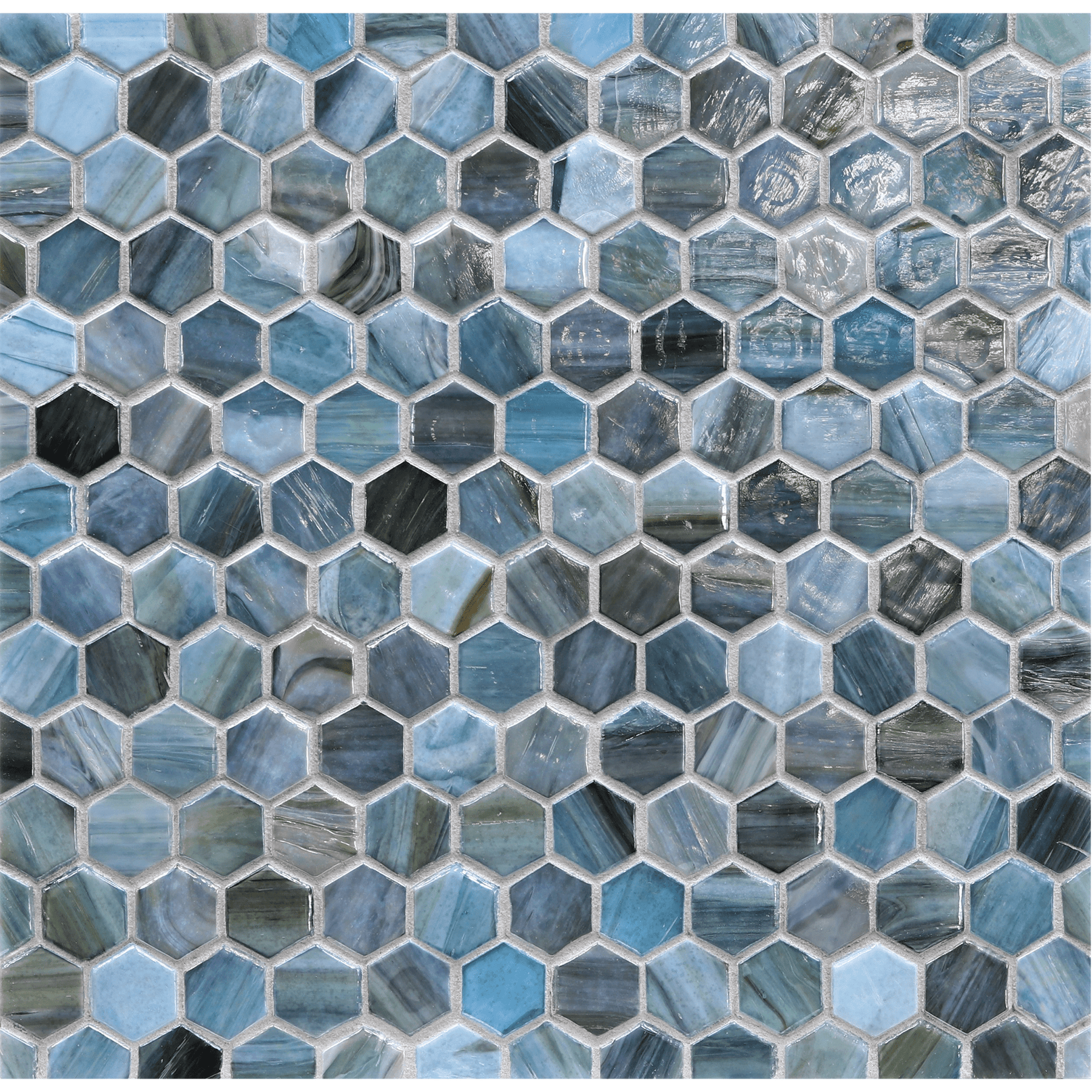 AGATE: Rimini 1" Hexagonal Field Mosaic (12.37"x12.49" | pearl)