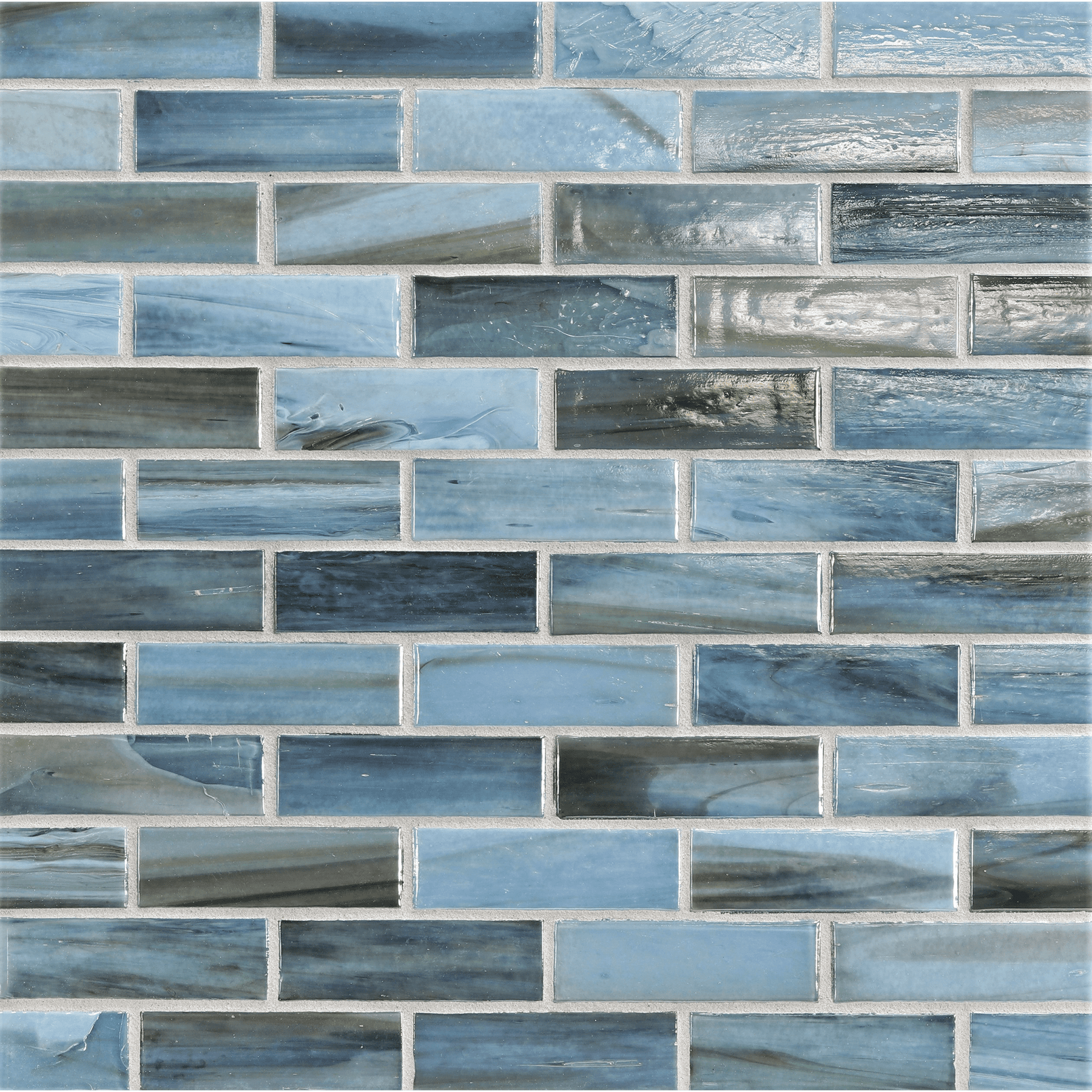 AGATE: Rimini 1"x3" Staggered Joint Field Mosaic (9.46"x12.49" | pearl)