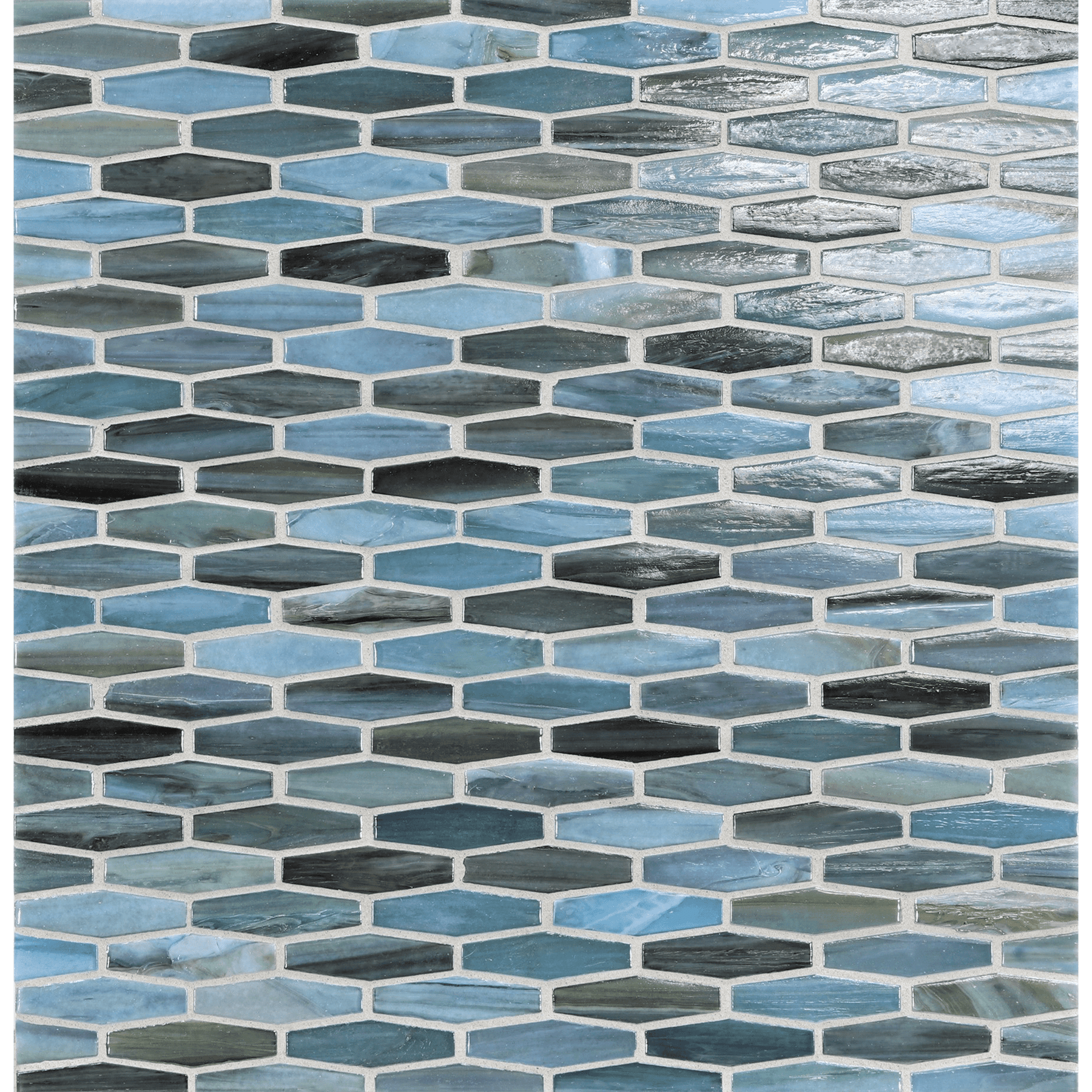 AGATE: Rimini Martini Elongated Hexagon Field Mosaic (11.96"x12.58" | pearl)