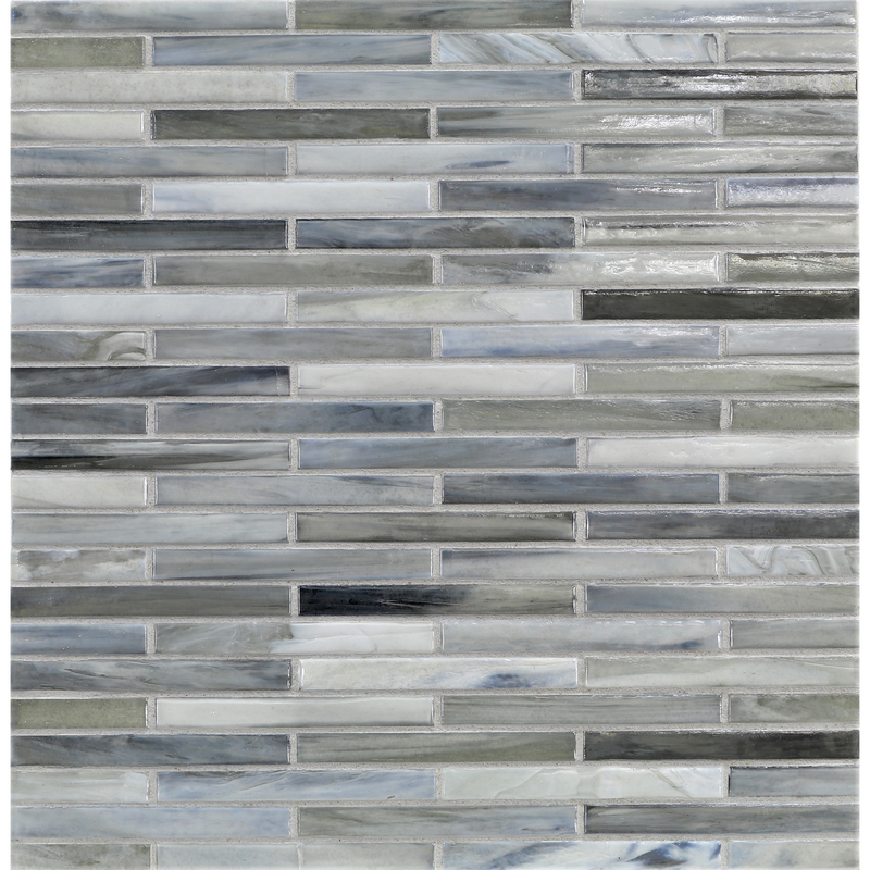 AGATE: Torino 0.5"x4" Staggered Joint Field Mosaic (9.92"x12.14" | pearl)