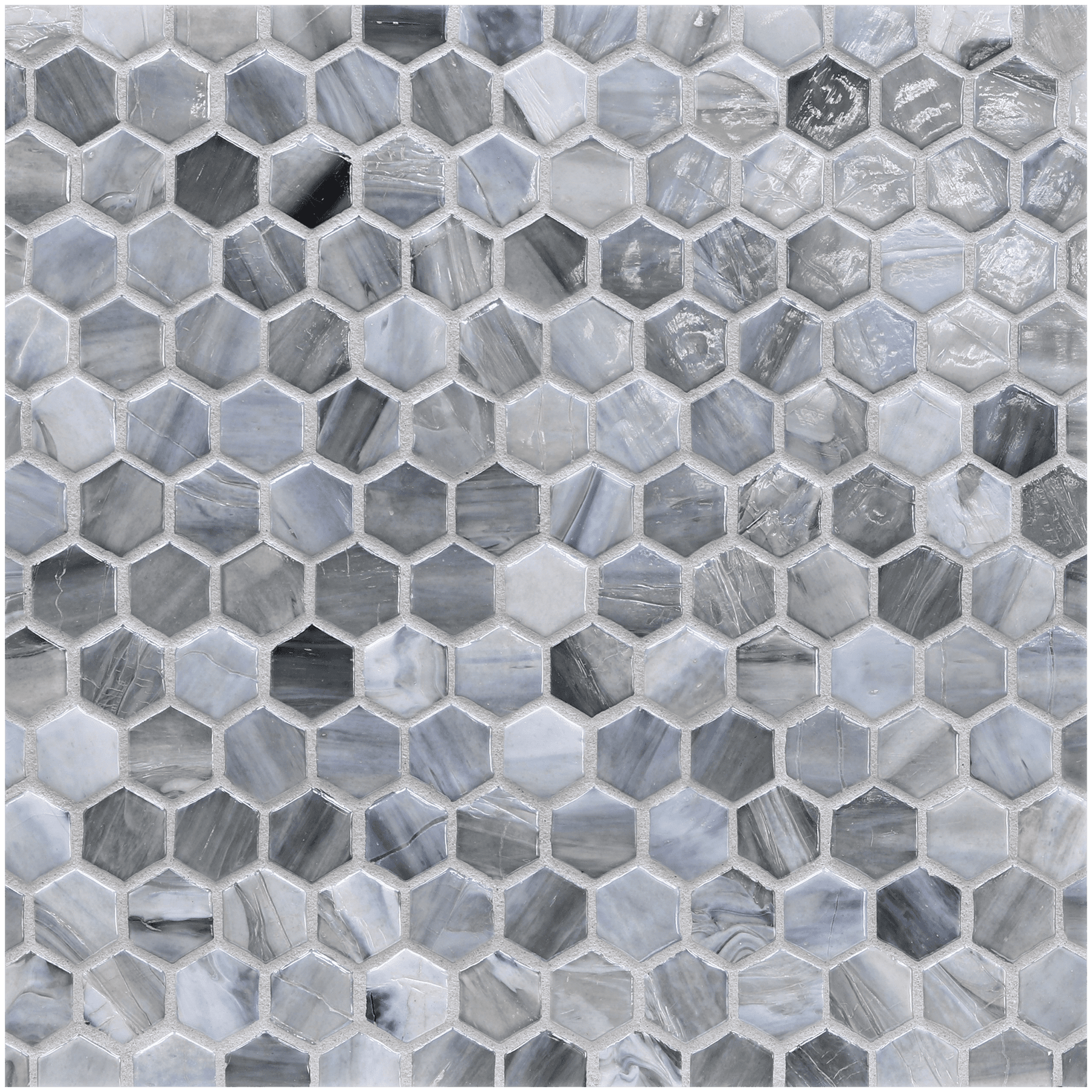 AGATE: Torino 1" Hexagonal Field Mosaic (12.37"x12.49" | pearl)