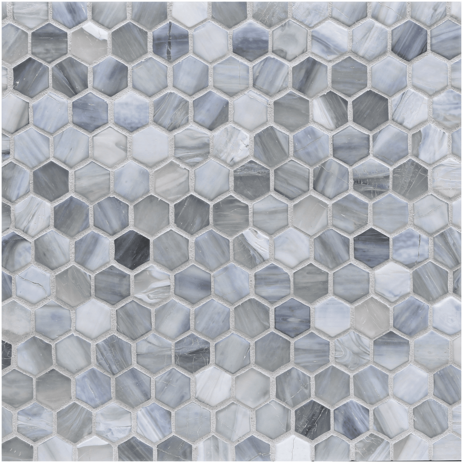 AGATE: Torino 1" Hexagonal Field Mosaic (12.37"x12.49" | silk)