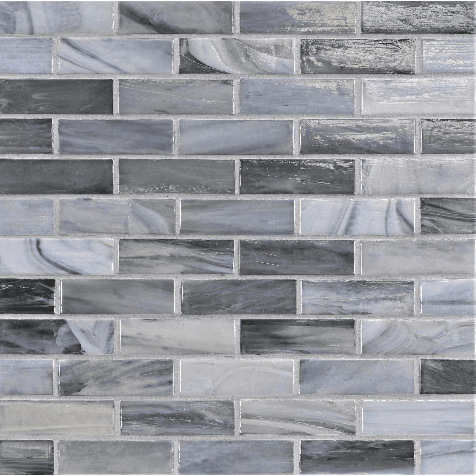 AGATE: Torino 1"x3" Staggered Joint Field Mosaic (9.46"x12.49" | pearl)