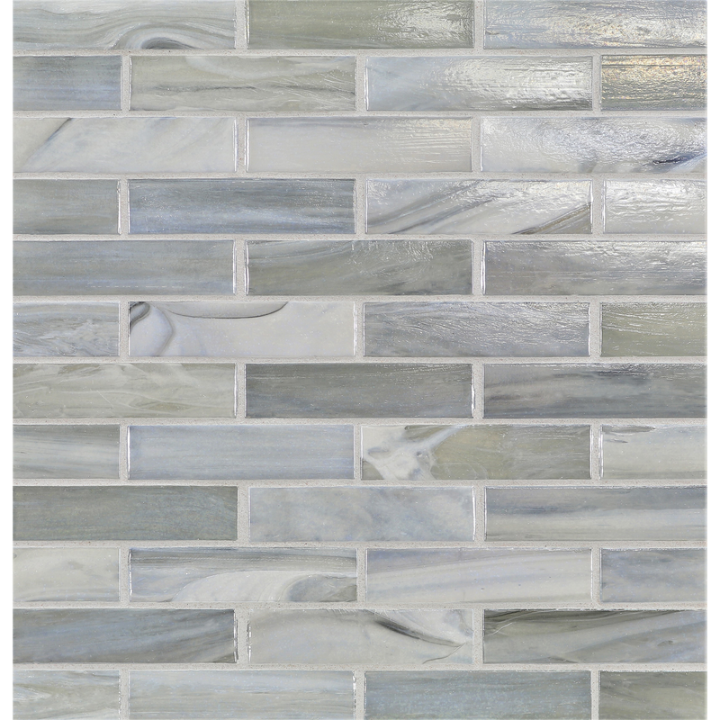 AGATE: Torino 1"x4" Staggered Joint Field Mosaic (9.92"x12.41" | pearl)