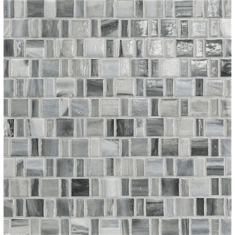 AGATE: Torino Japonaise Staggered Joint Field Mosaic (12.57"x12.50" | pearl)