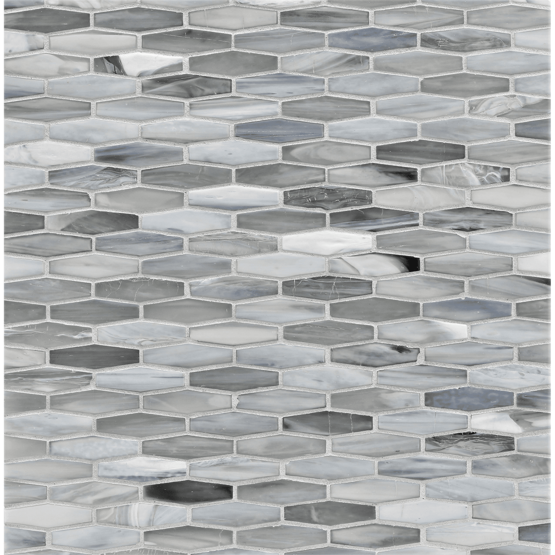 AGATE: Torino Martini Elongated Hexagon Field Mosaic (11.96"x12.58" | silk)