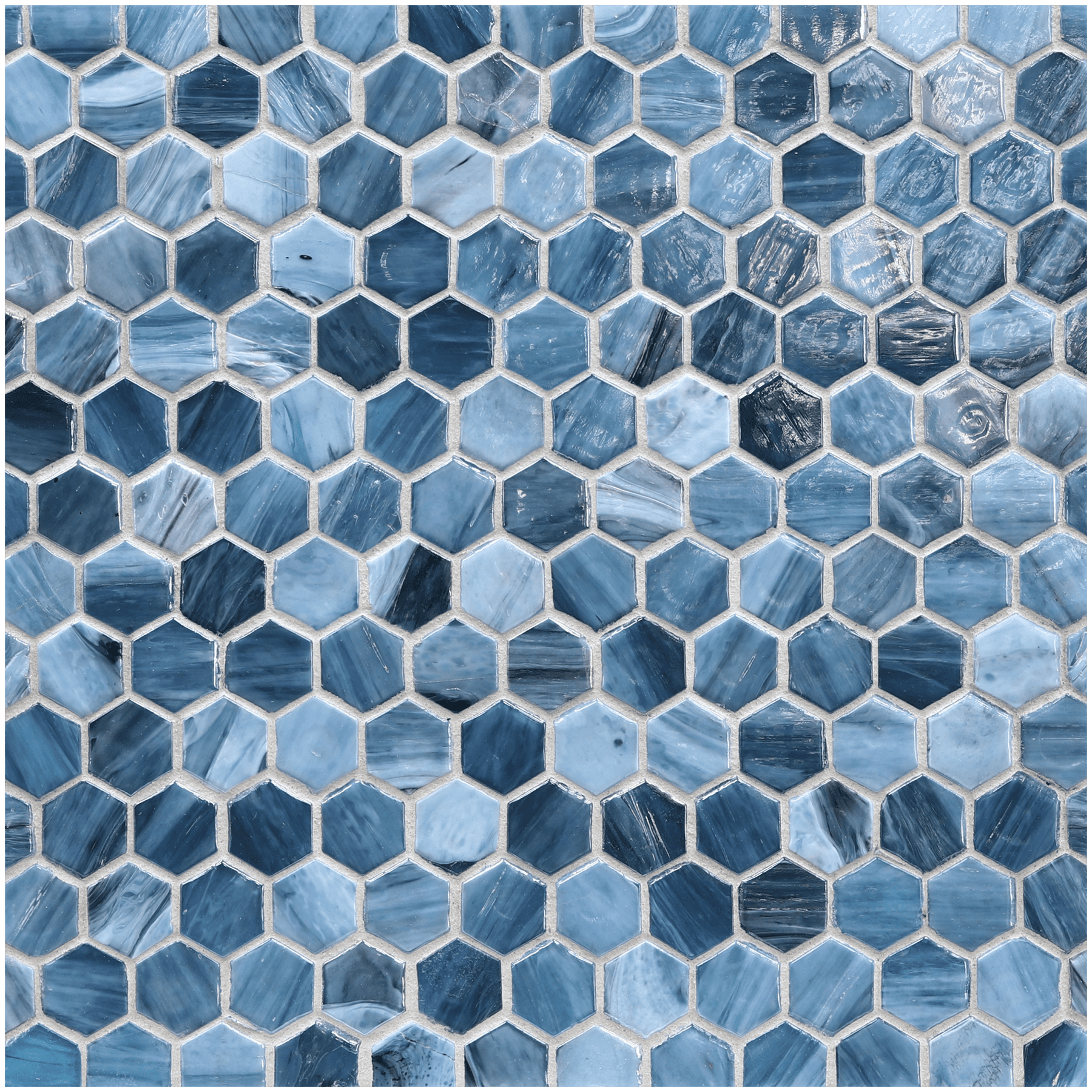 AGATE: Umbria 1" Hexagonal Field Mosaic (12.37"x12.49" | pearl)