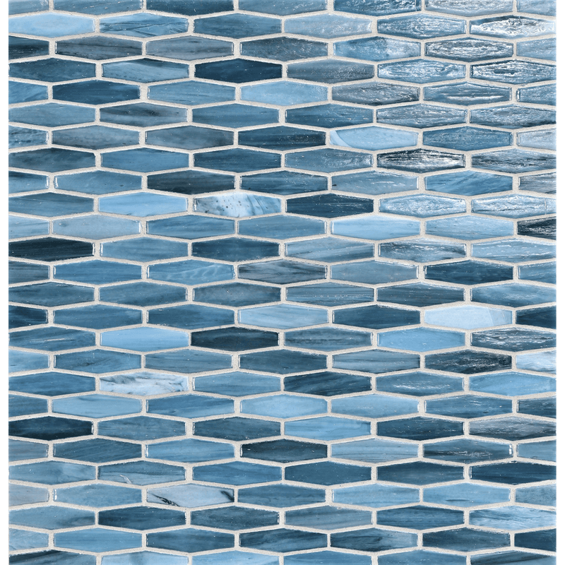 AGATE: Umbria Martini Elongated Hexagon Field Mosaic (11.96"x12.58" | pearl)