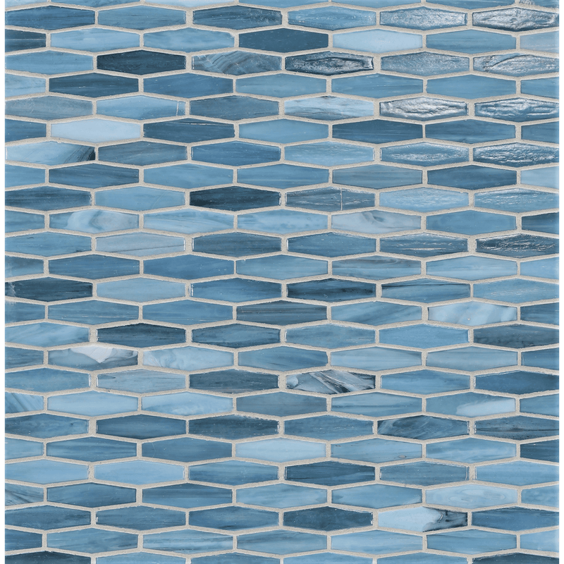 AGATE: Umbria Martini Elongated Hexagon Field Mosaic (11.96"x12.58" | ribbed)