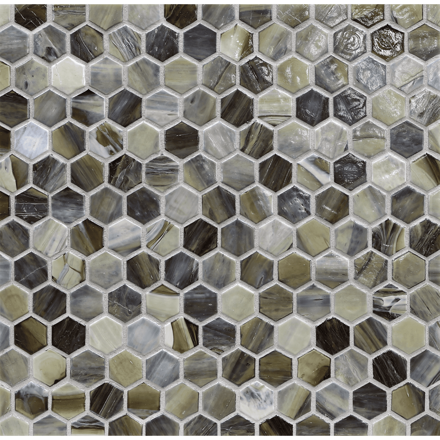 AGATE: Verona 1" Hexagonal Field Mosaic (12.37"x12.49" | pearl)