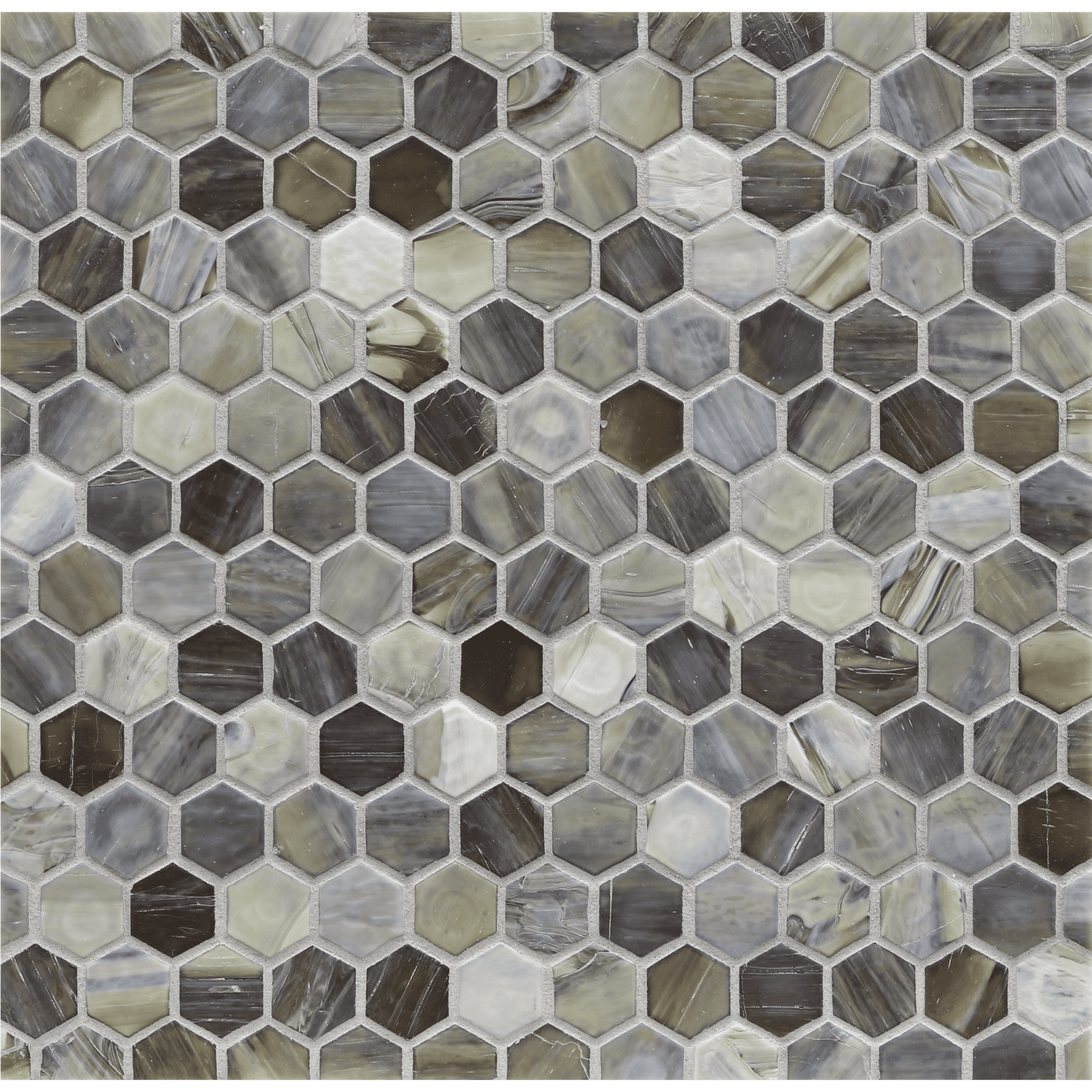 AGATE: Verona 1" Hexagonal Field Mosaic (12.37"x12.49" | silk)