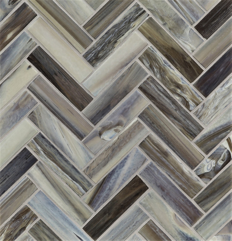 AGATE: Verona 1"x4" Herringbone Field Mosaic (8.83"x11.24" | silk)