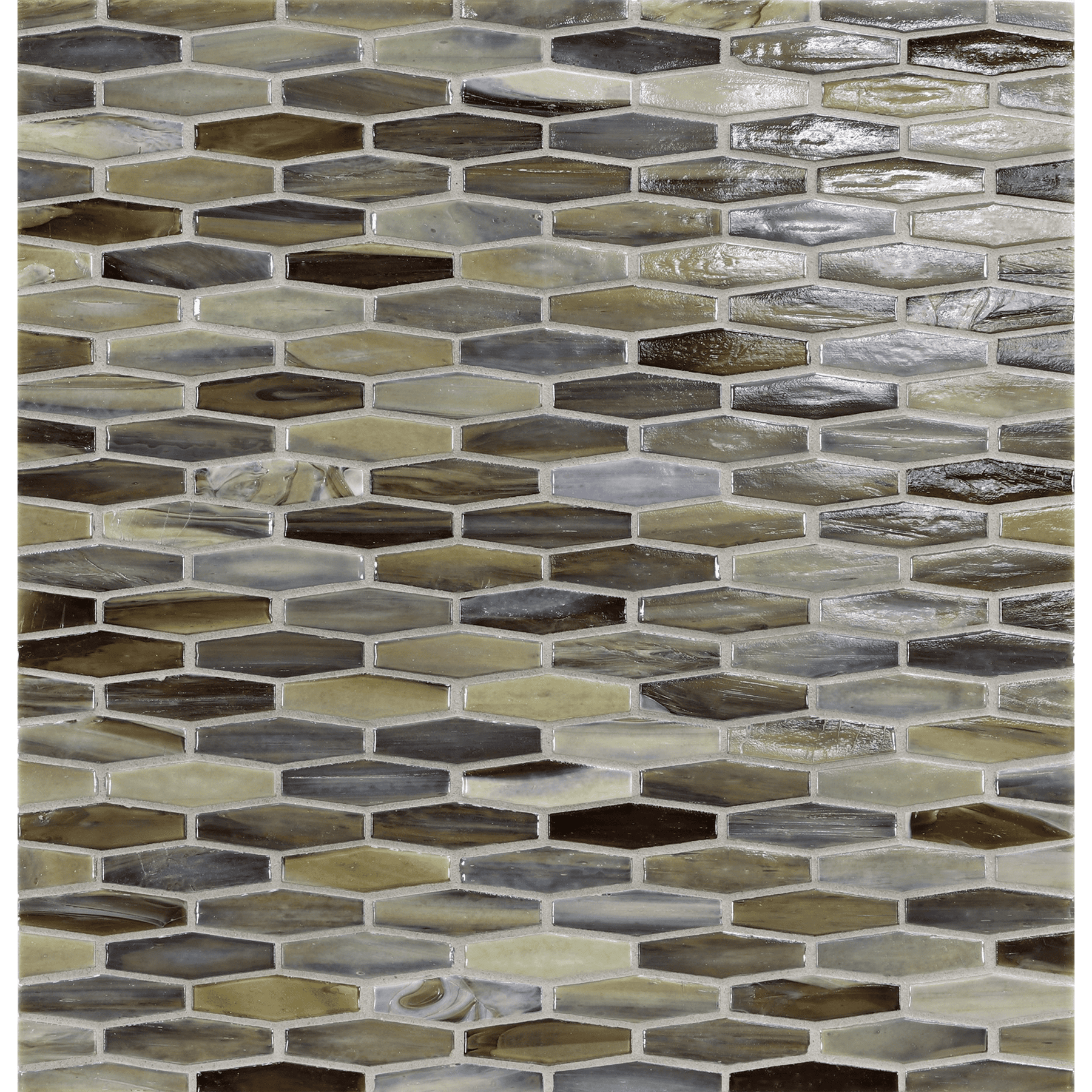 AGATE: Verona Martini Elongated Hexagon Field Mosaic (11.96"x12.58" | pearl)