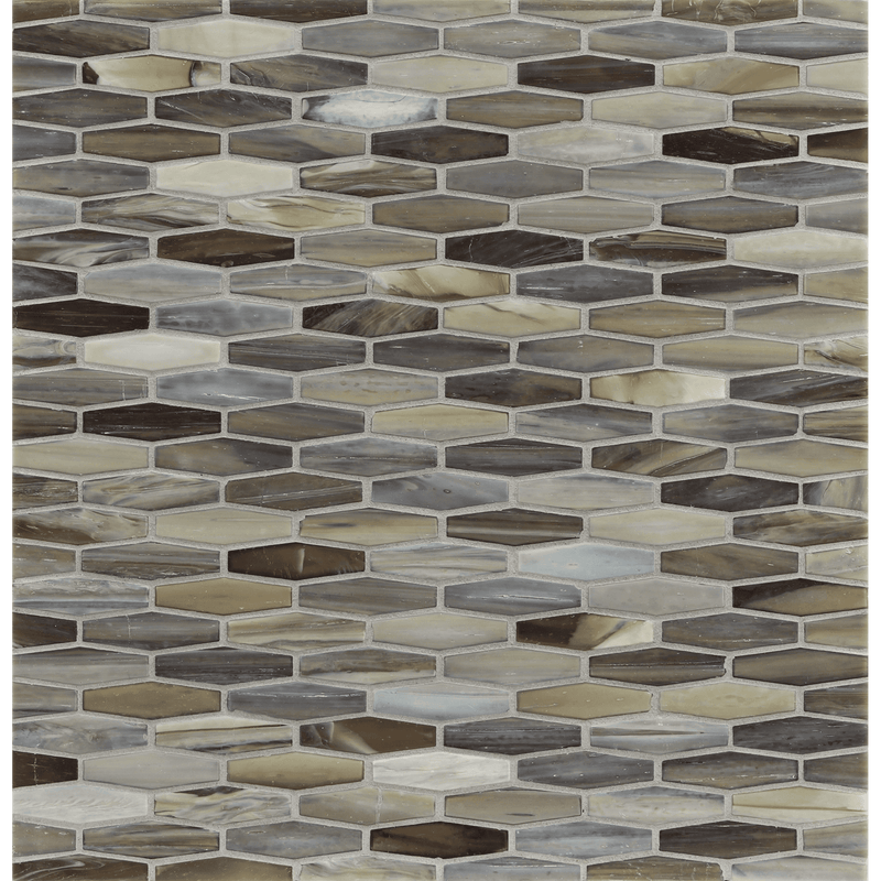 AGATE: Verona Martini Elongated Hexagon Field Mosaic (11.96"x12.58" | silk)