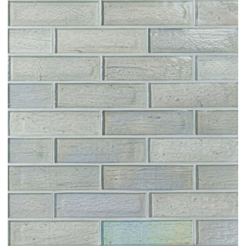 ELEMENTS: Baby Blue 1.25"x5" Staggered Joint Field Mosaic (9.80"x12.83" | pearl)