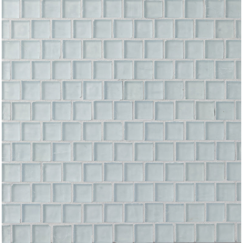 ELEMENTS: Baby Blue 1"x1" Staggered Joint Field Mosaic (12.46"x12.40" | silk)