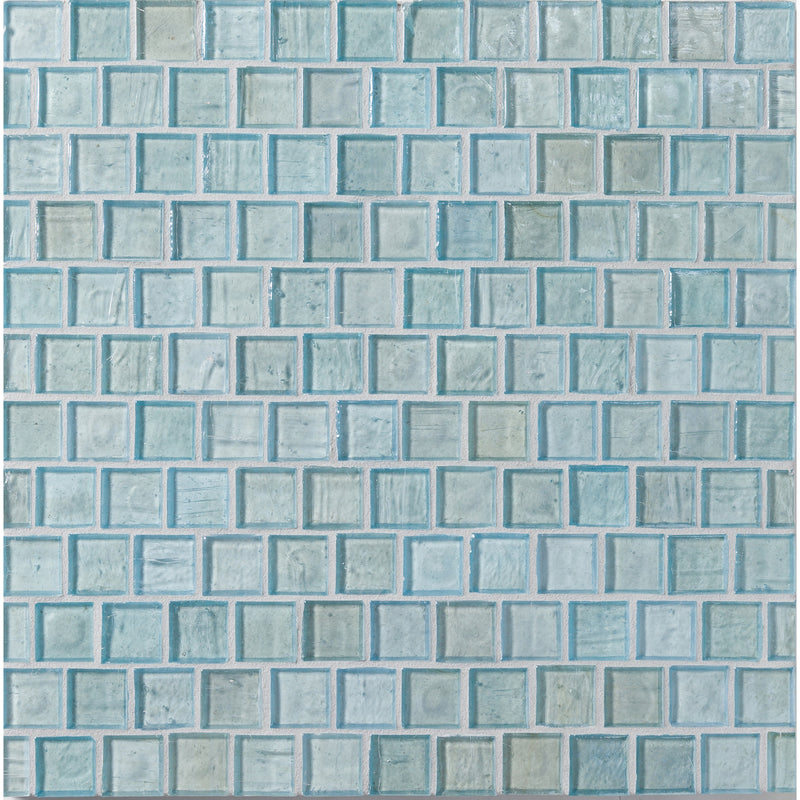 ELEMENTS: Blue Skies 1"x1" Staggered Joint Field Mosaic (12.46"x12.40" | pearl)