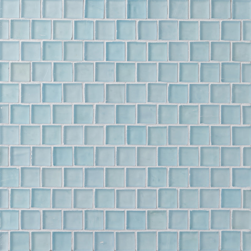 ELEMENTS: Blue Skies 1"x1" Staggered Joint Field Mosaic (12.46"x12.40" | silk)