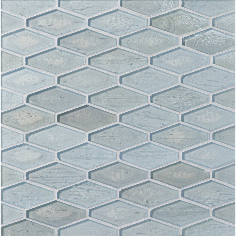 ELEMENTS: H2O Mod Hex Elongated Hexagon Field Mosaic (9.45"x11.73" | pearl)