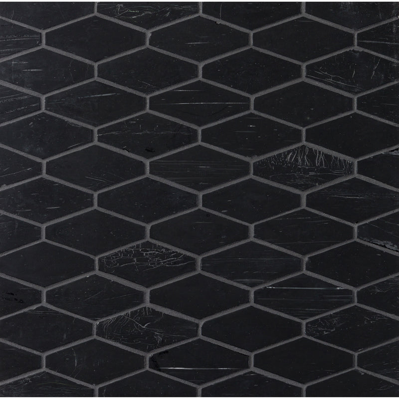 ELEMENTS: Night Sky Mod Hex Elongated Hexagon Field Mosaic (9.45"x11.73" | silk)