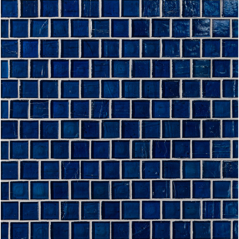 ELEMENTS: Ocean 1"x1" Staggered Joint Field Mosaic (12.46"x12.40" | pearl)