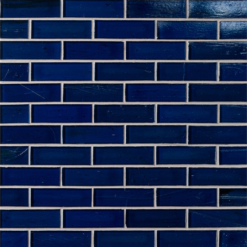 ELEMENTS: Ocean 1"x3" Staggered Joint Field Mosaic (9.46"x12.49" | pearl)