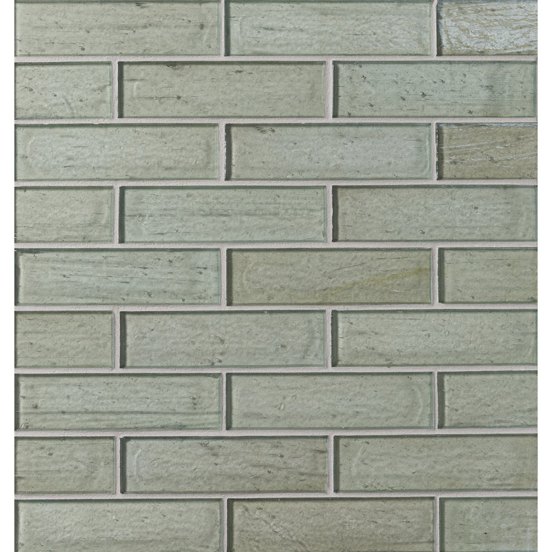 ELEMENTS: Quicksilver 1.25"x5" Staggered Joint Field Mosaic (9.80"x12.83" | pearl)