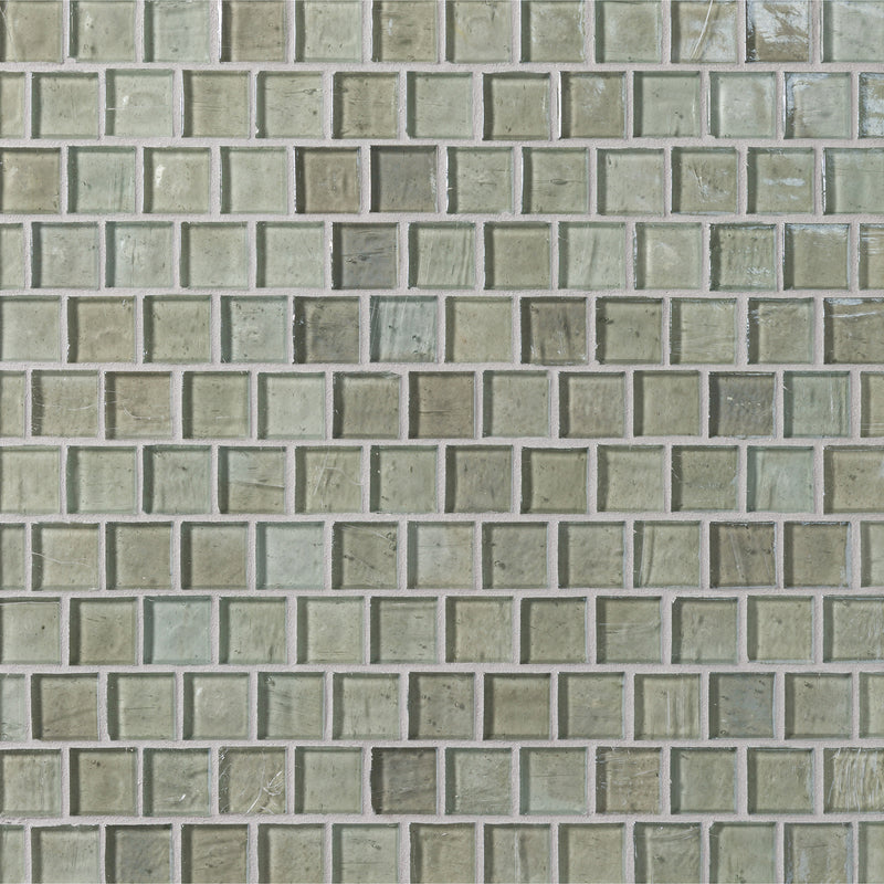 ELEMENTS: Quicksilver 1"x1" Staggered Joint Field Mosaic (12.46"x12.40" | pearl)