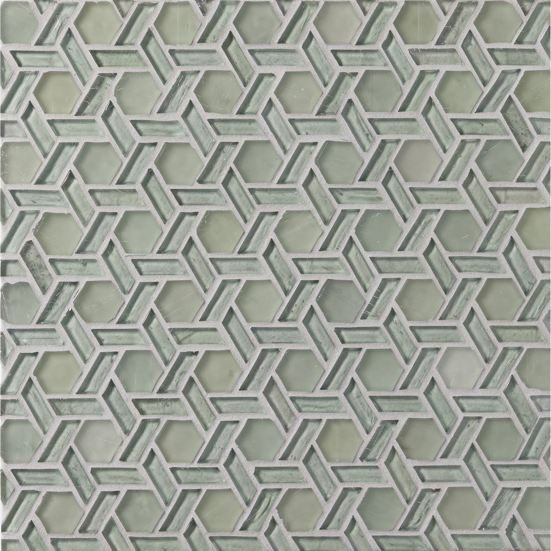 ELEMENTS: Quicksilver Cane Hexagonal Field Mosaic (12.32"x12.24" | mixed)