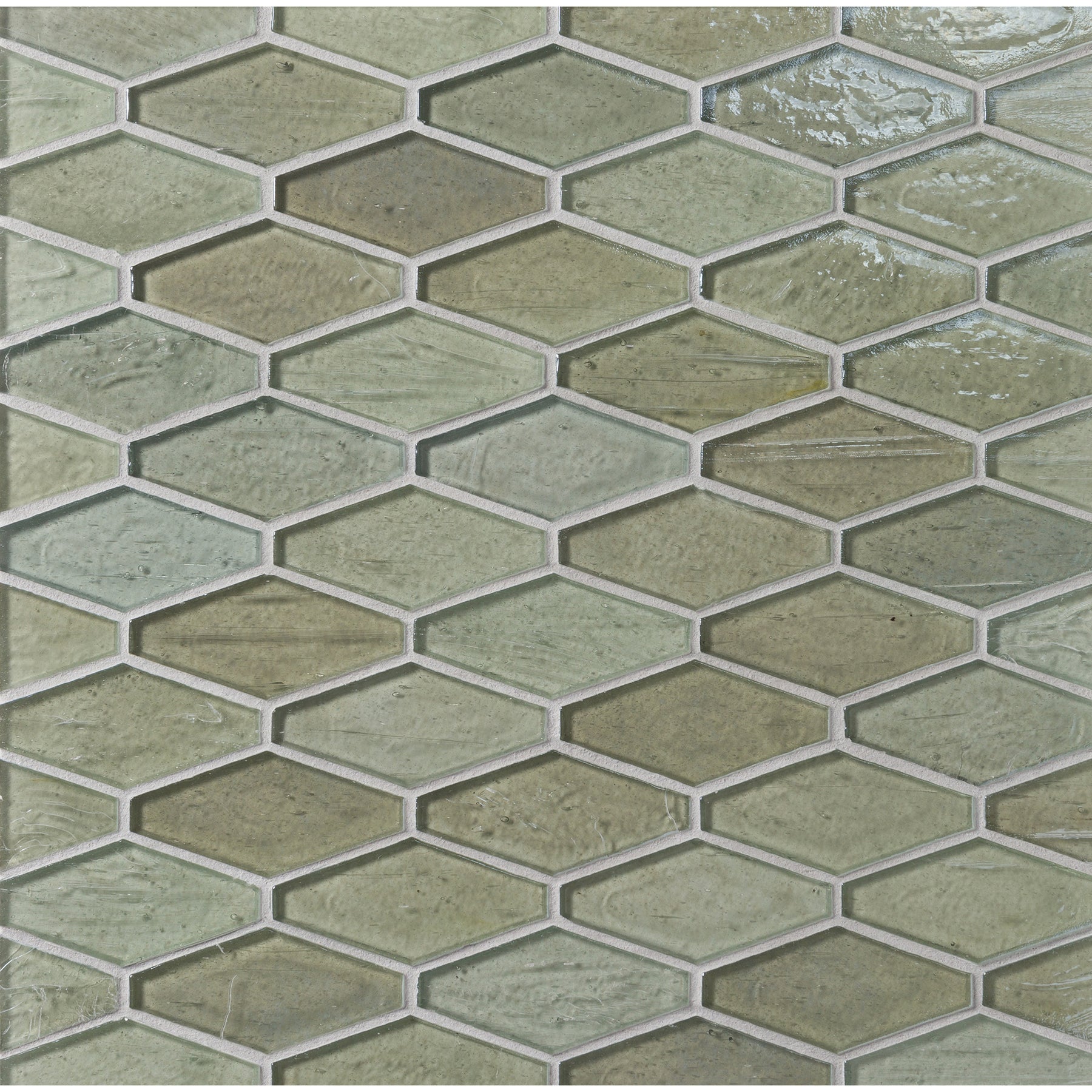 ELEMENTS: Quicksilver Mod Hex Elongated Hexagon Field Mosaic (9.45"x11.73" | pearl)