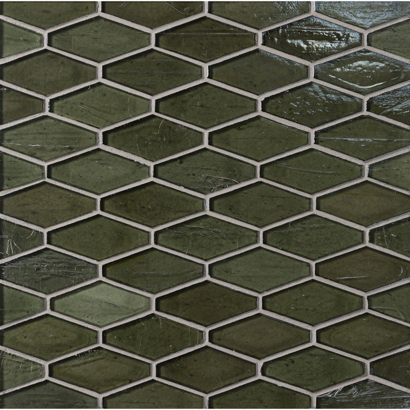 ELEMENTS: Seaweed Mod Hex Elongated Hexagon Field Mosaic (9.45"x11.73" | pearl)