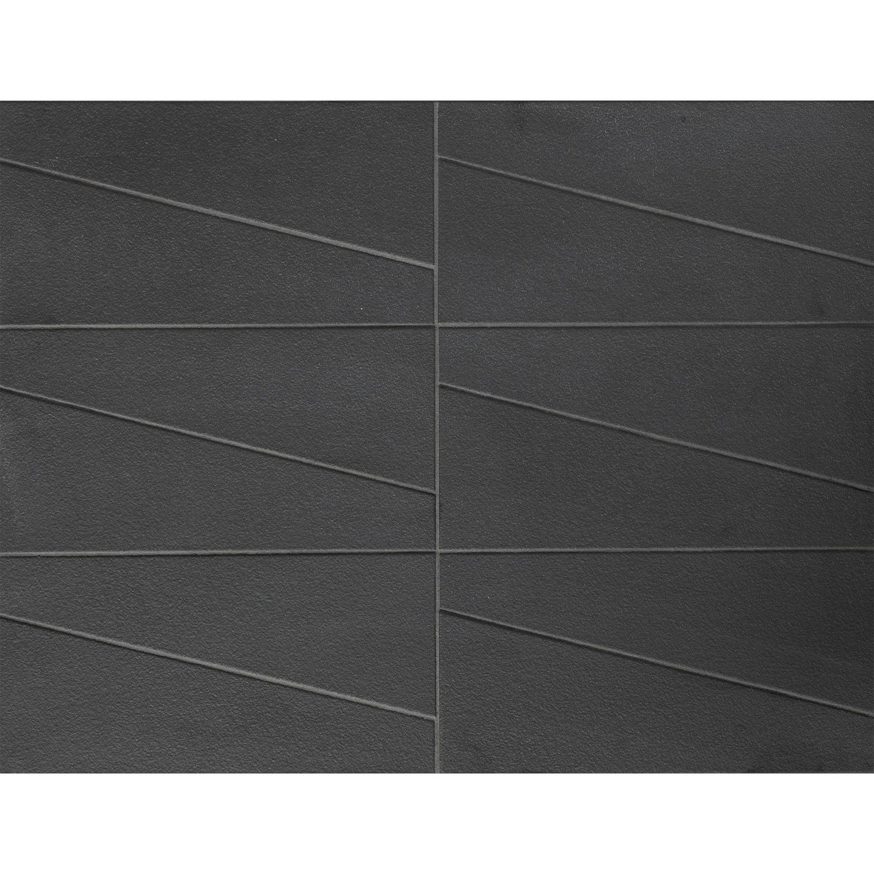 GRAPHITE: Black Iron Duet Trapezoid Field Tile (1 1/4 – 3 1/2"x9 1/2" | glossy)