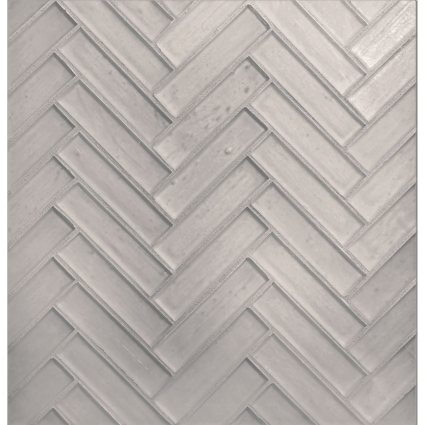 HAISEN: Albicant 1"x4" Herringbone Field Mosaic (8.83"x11.24" | silk)