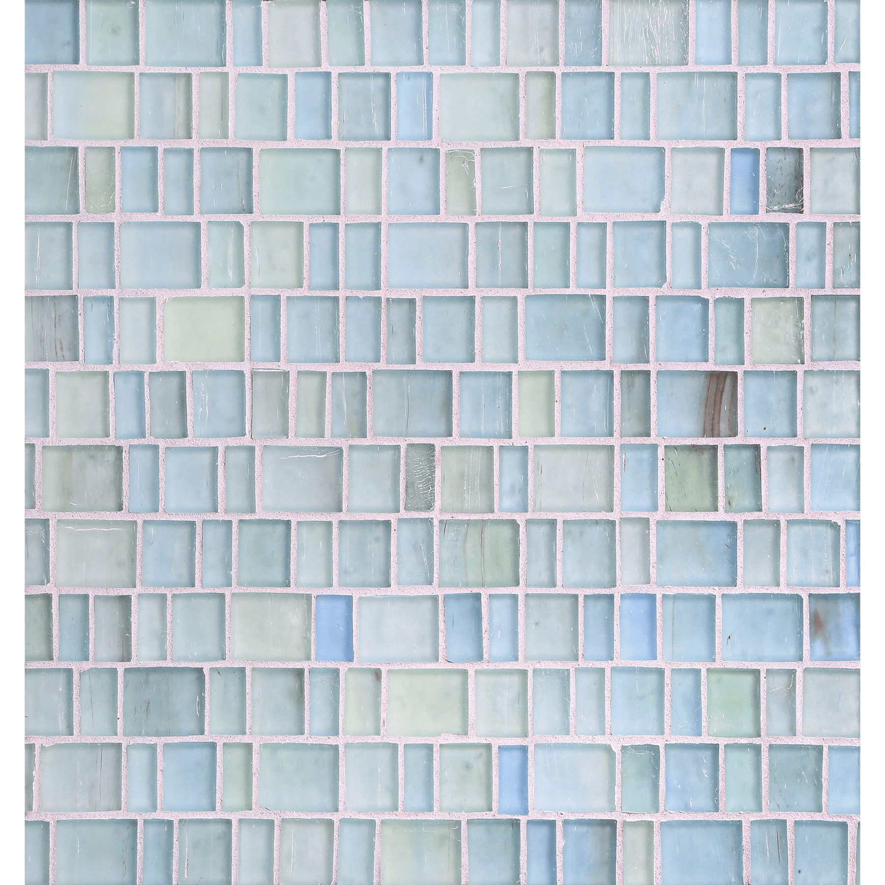 HAISEN: Aqua Barcode Offset Field Mosaic (12.54"x12.14" | silk)