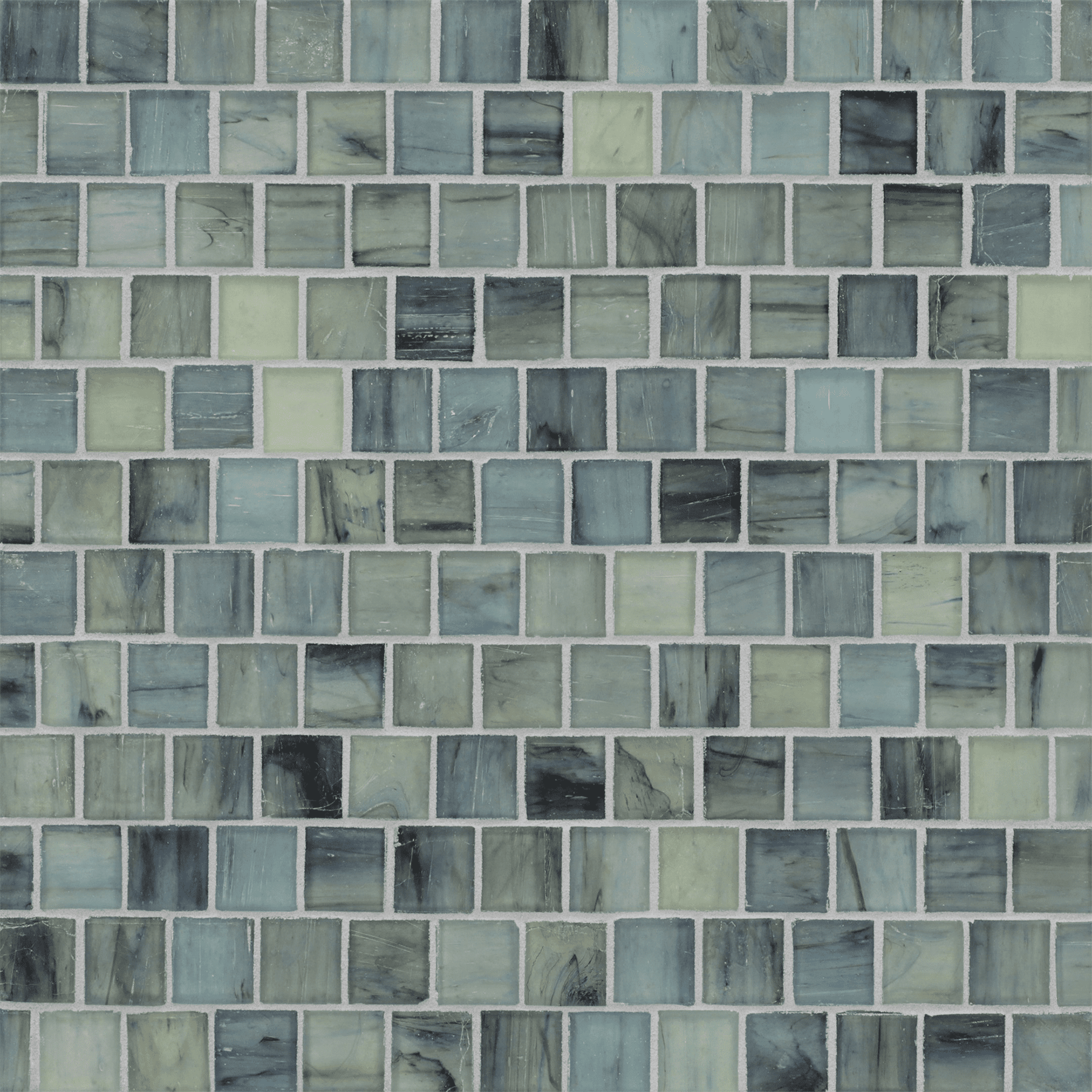 HAISEN: Azuline 1"x1" Staggered Joint Field Mosaic (12.46"x12.40" | silk)