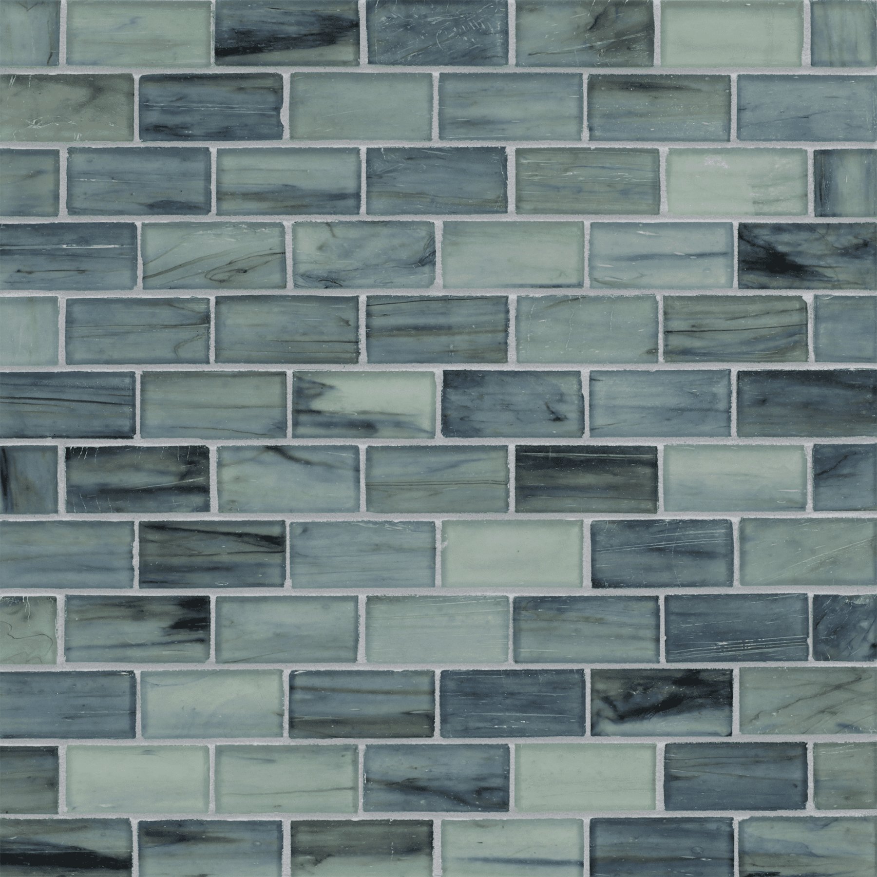 HAISEN: Azuline 1"x2" Staggered Joint Field Mosaic (11.52"x12.51" | silk)