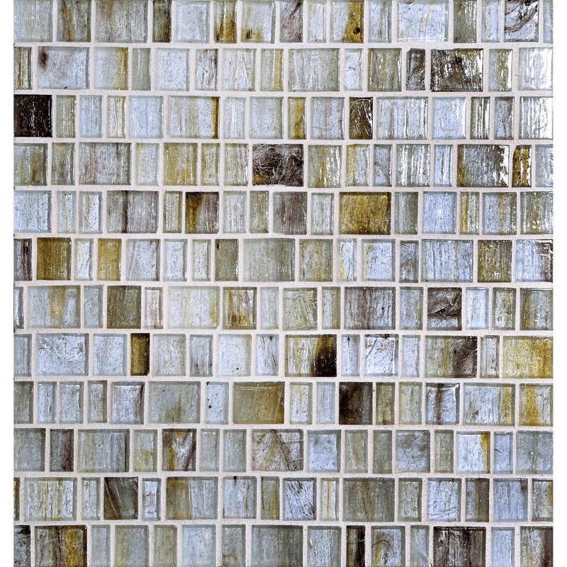 HAISEN: Light Walnut Barcode Offset Field Mosaic (12.54"x12.14" | natural)