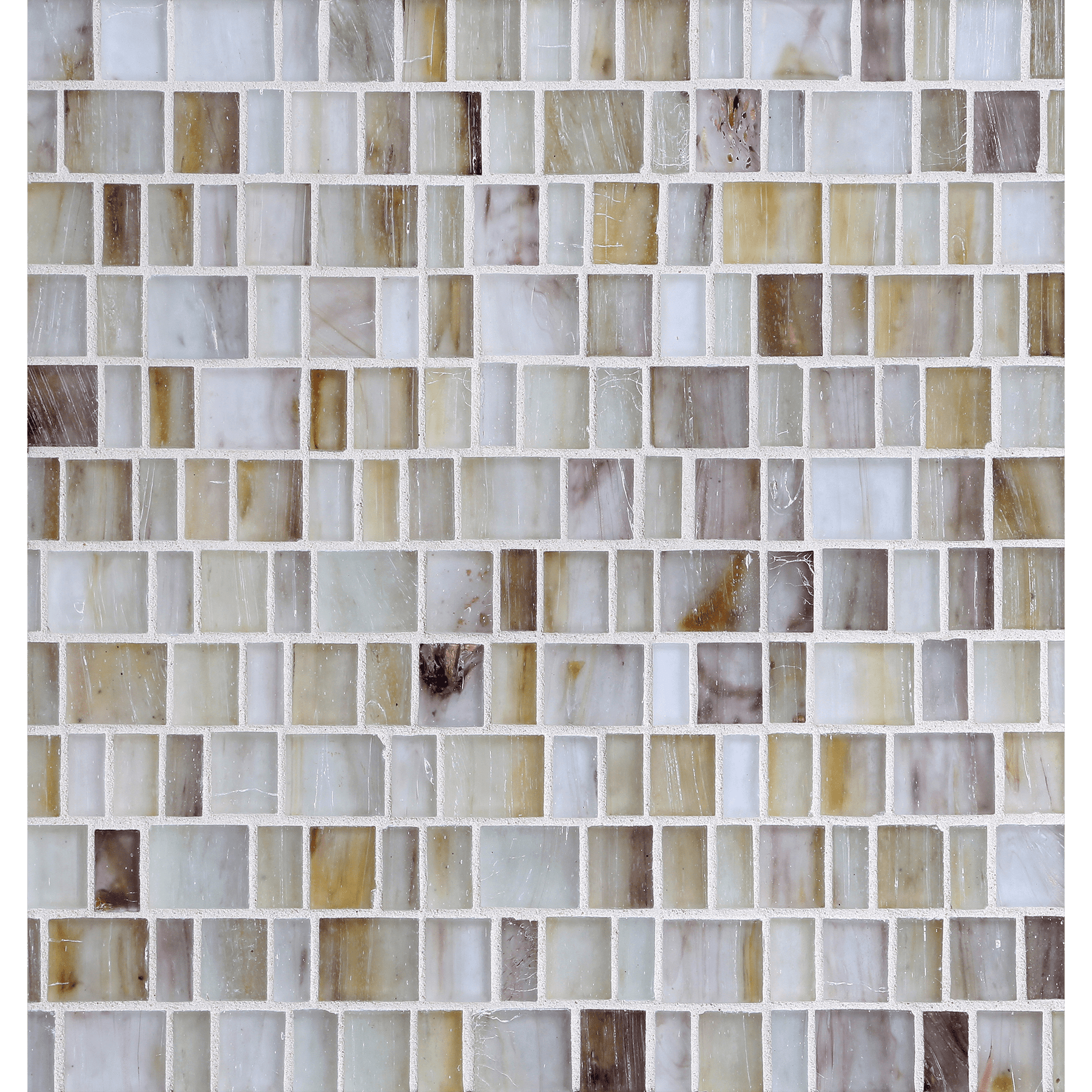 HAISEN: Light Walnut Barcode Offset Field Mosaic (12.54"x12.14" | silk)