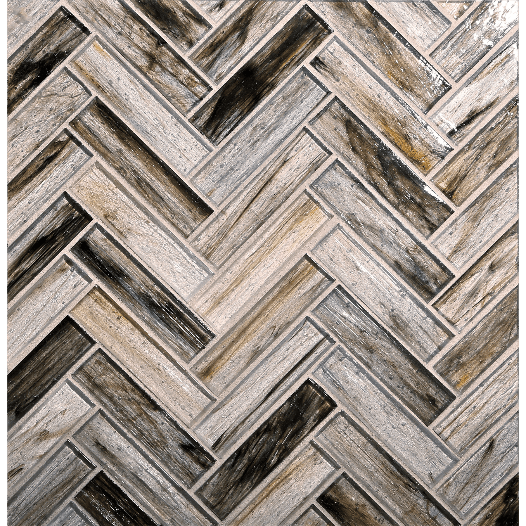 HAISEN: Sorrel 1"x4" Herringbone Field Mosaic (8.83"x11.24" | natural)