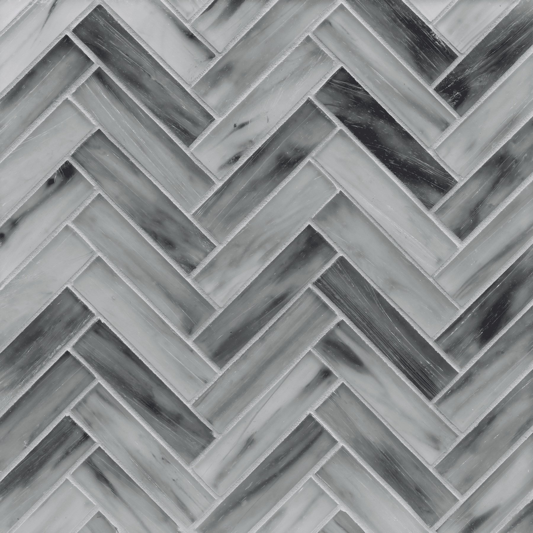 HAISEN: Starlight 1"x4" Herringbone Field Mosaic (8.83"x11.24" | silk)