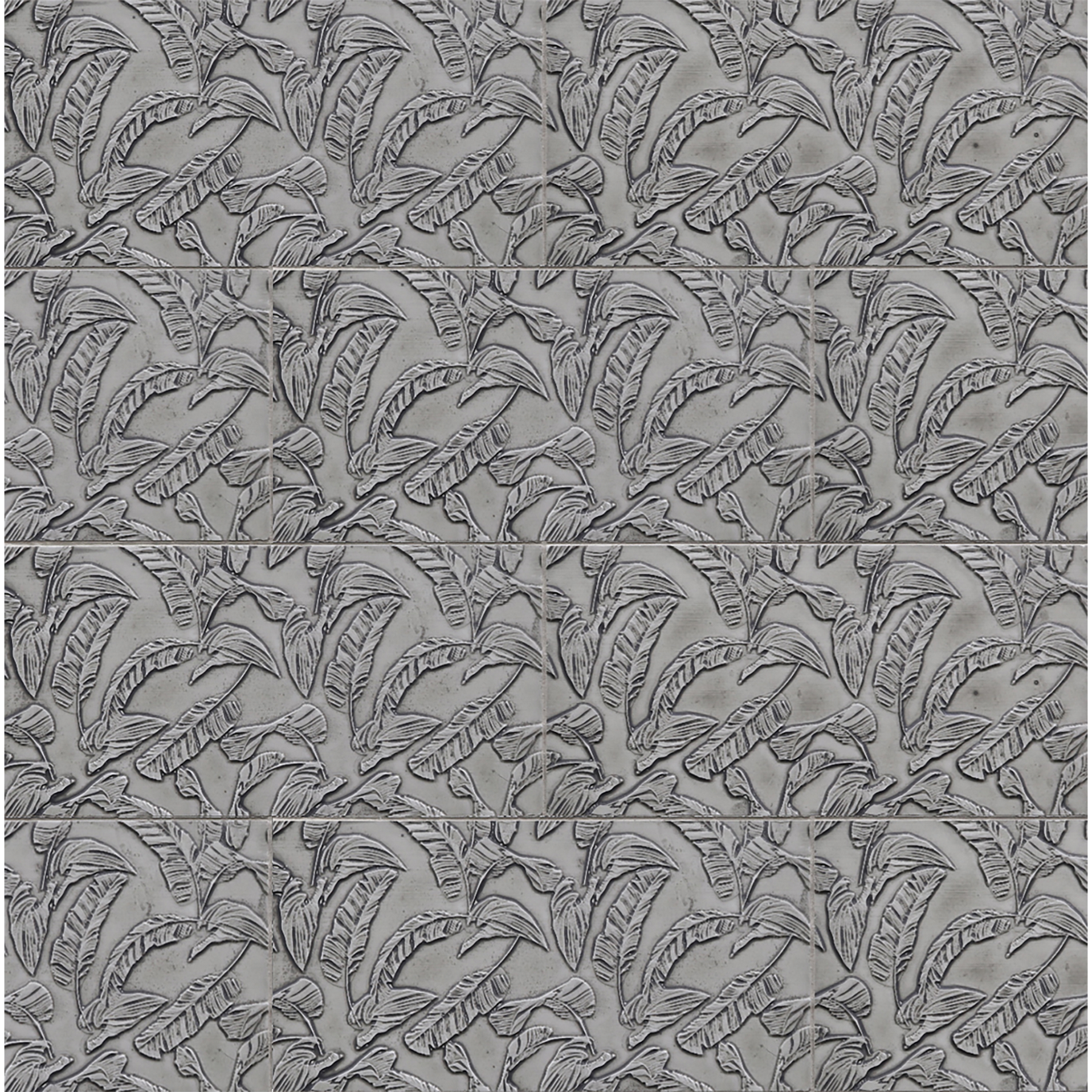 KAPA: Silver Thread Palm Retreat Rectangle Field Tile (6"x12" | matte)