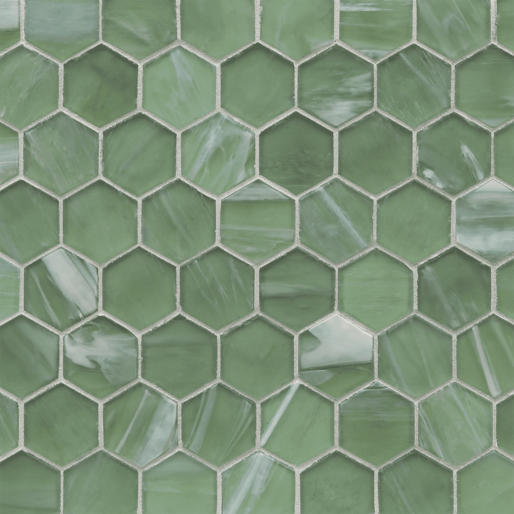 LUCE: Bamboo Garden 2" Hexagonal Field Mosaic (11.64"x11.76" | silk)