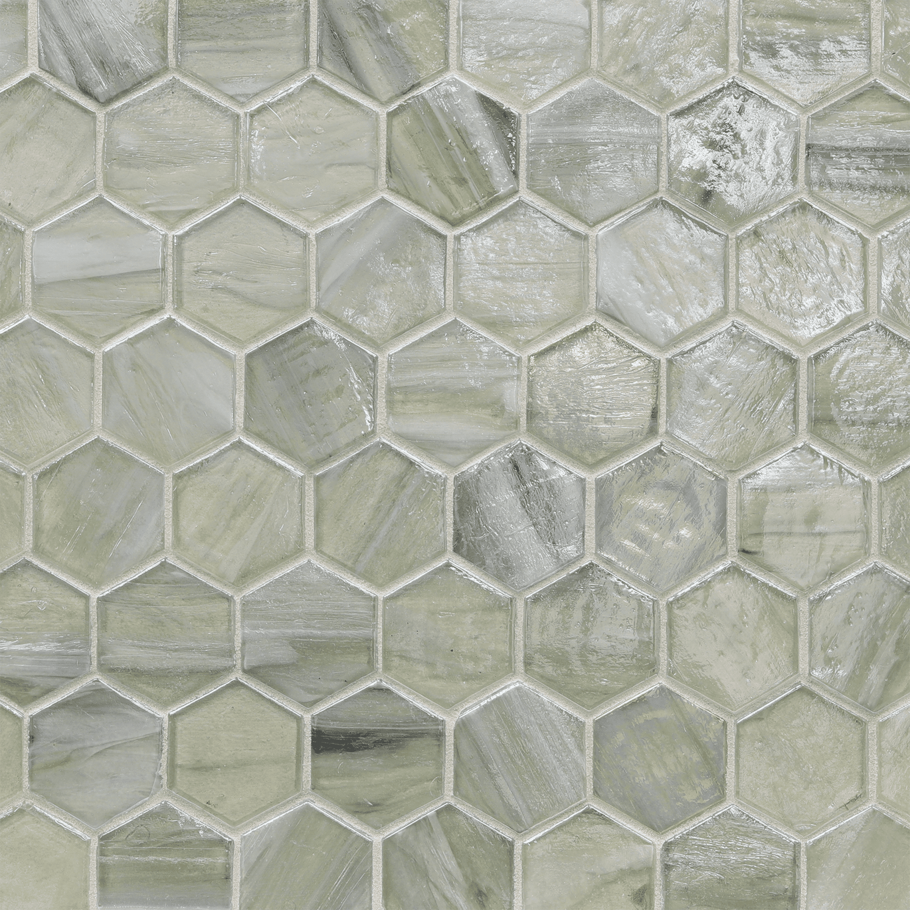 LUCE: Elevation 2" Hexagonal Field Mosaic (11.64"x11.76" | pearl)