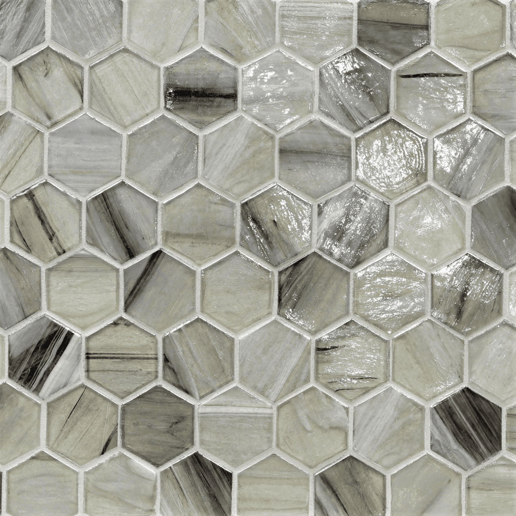 LUCE: Sugar Cake 2" Hexagonal Field Mosaic (11.64"x11.76" | pearl)