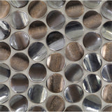 NAMIBIA: Sunset Bronze Crescent Penny Round Field Mosaic (11.18"x11.65" | matte)