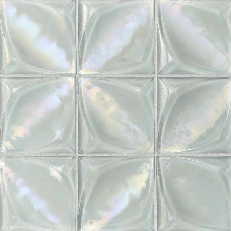 ORIGAMI FIELD: Clear Lacuna Square Field Tile (4"x4" | pearl)