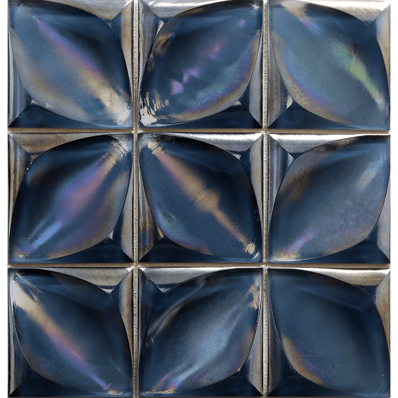 ORIGAMI FIELD: Cottage Blue Lacuna Square Field Tile (4"x4" | pearl)
